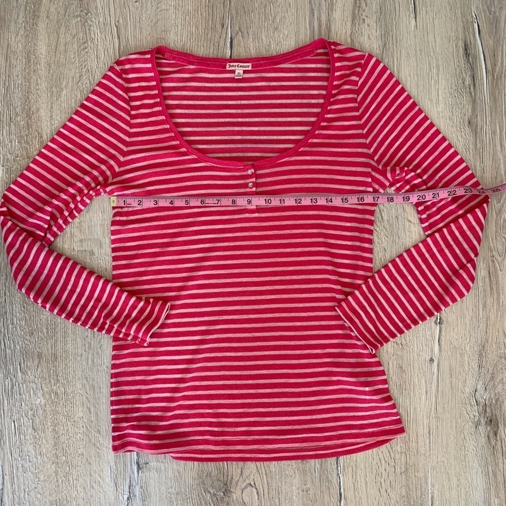 Juicy Couture Pink Stripped Long Sleeve Top - Picture 7 of 8